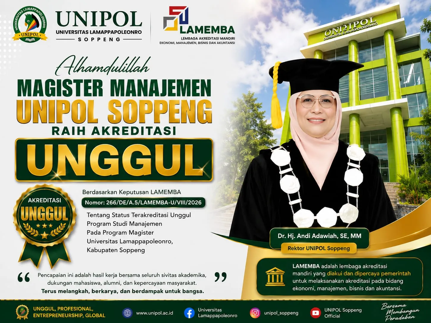 UNIPOL Soppeng Kantongi Akreditasi Unggul untuk Prodi Magister Manajemen
